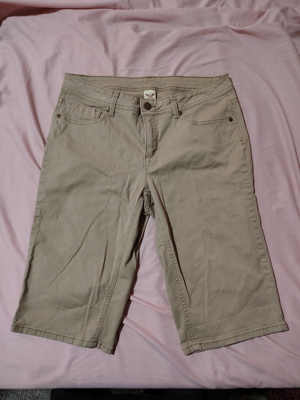 Women’s Khaki Knee-Length Shorts - Neutral Beige